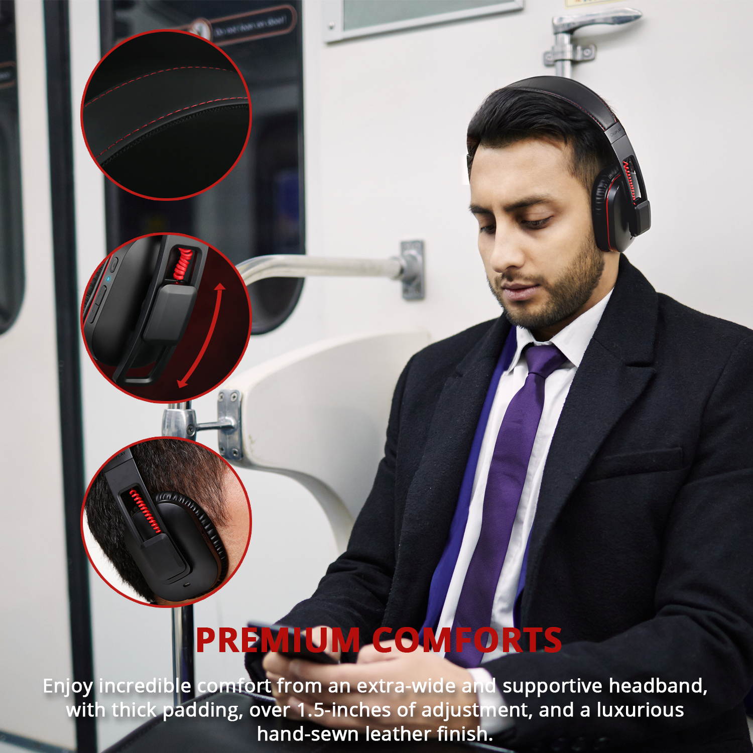 iDeaPlay V207A Active Noise Cancelling Foldable Wireless Headphone Over ear ANC Bluetooth Headphones with Apt-X and microphone