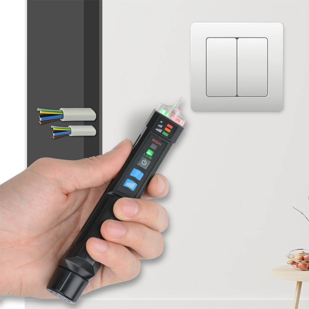 MESTEK AC20 Non-contact AC Voltage Tester Voltage Detector Test Pencil Non-contact AC Voltage Test Pencil NCV Tester Electricity Detector with Flashlight with Adjustable Sensitivity Sound and Light