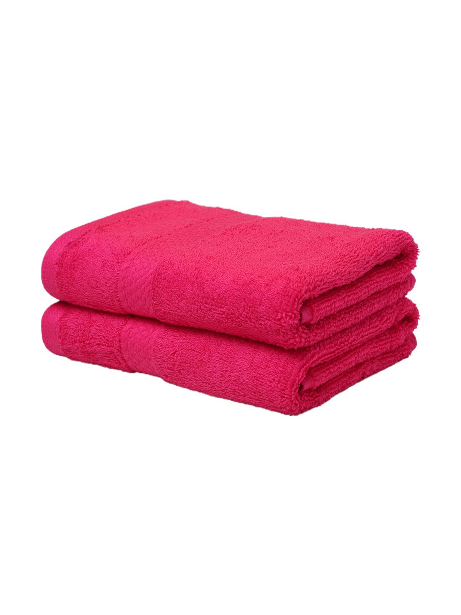 Spaces Colorfas Pink 480 GSM Cotton Hand Towel Set of 2