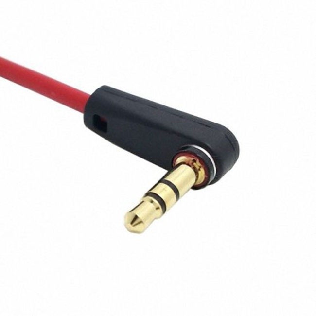 CHENYANG Red Color 90 Degree Angled Type Stereo Audio 3.5mm to 3.5mm Male 3 Pos. Line In Car Aux Cable 100cm