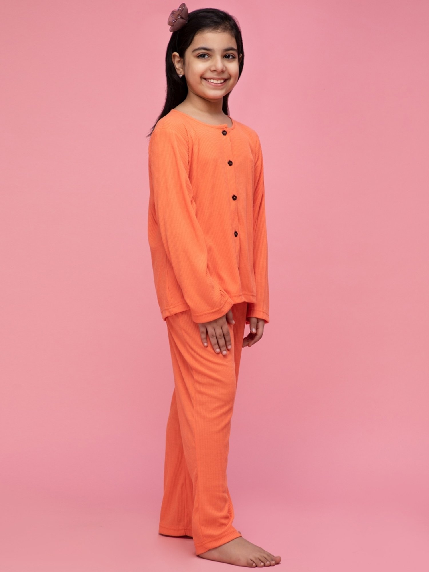 Berrytree Organic Girls Blue Cotton Clouds Print Night Suits