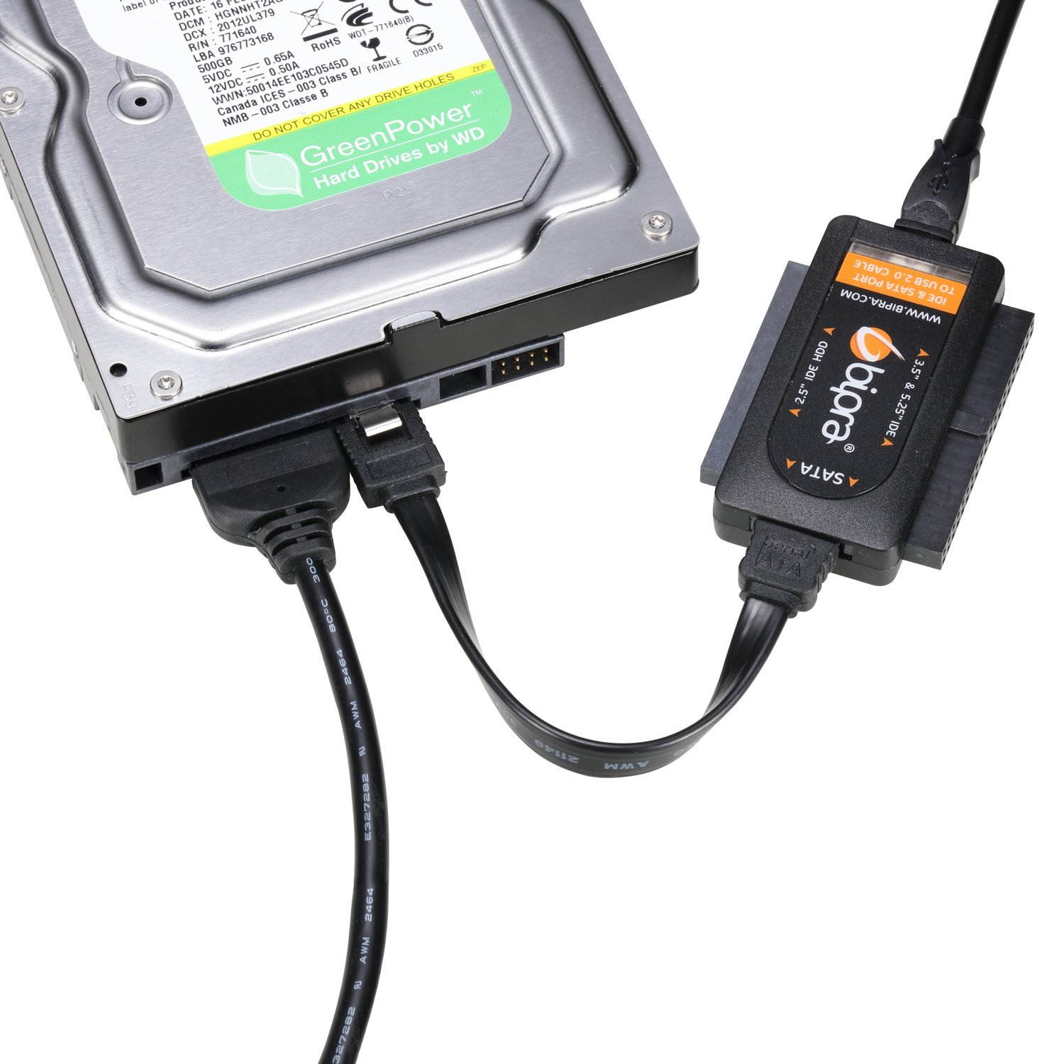 Bipra USB 2.0 to SATA/IDE Adapter Kit with Power Adapter for 2.5/3.5/5.25 Inch SATA or IDE Drive