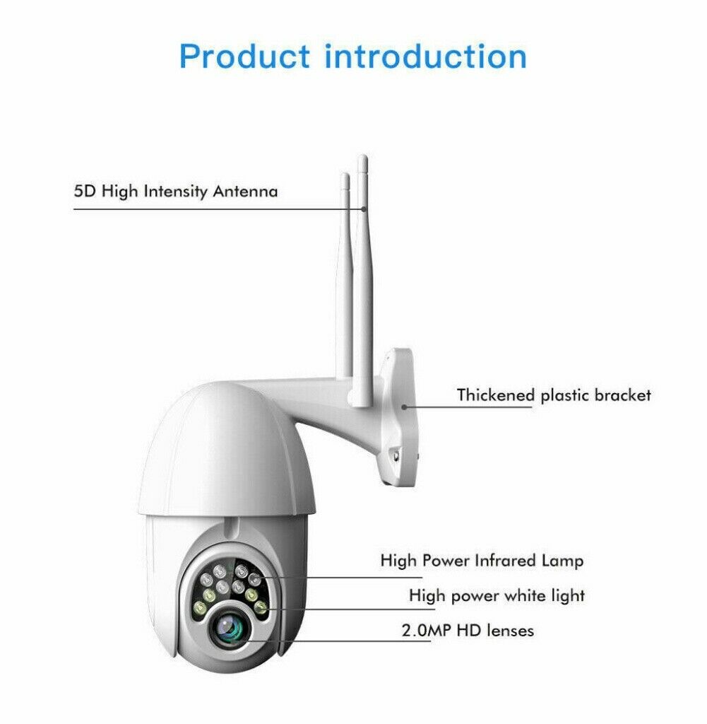 Wireless Outdoor Security Camera, 1080P HD 360 Degree Rotation WiFi Security Camera Wireless for Home Surveillance System with Color Night Vision, PIR and Radar Dual Detection, 2-Way Audio