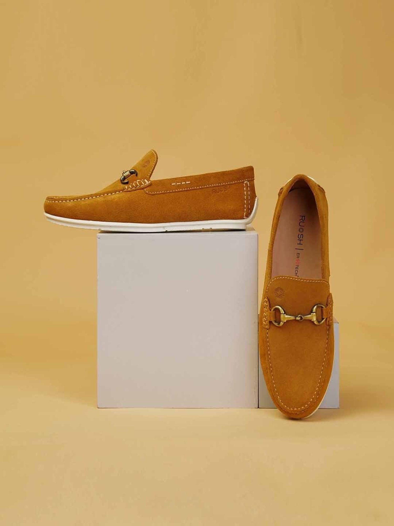 Ruosh Men's Yellow Casual Loafers