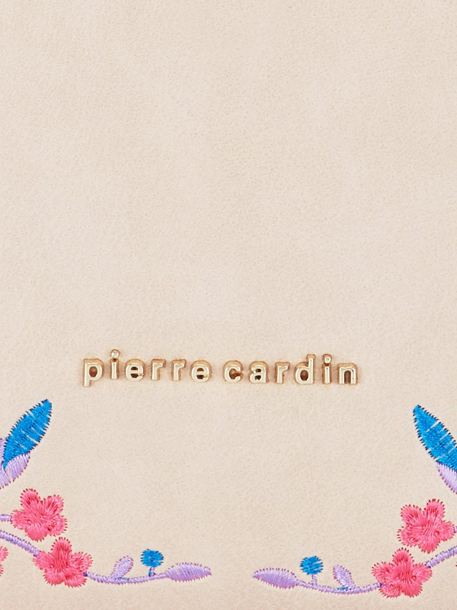 Pierre Cardin Beige Embroidered Large Shoulder Handbag