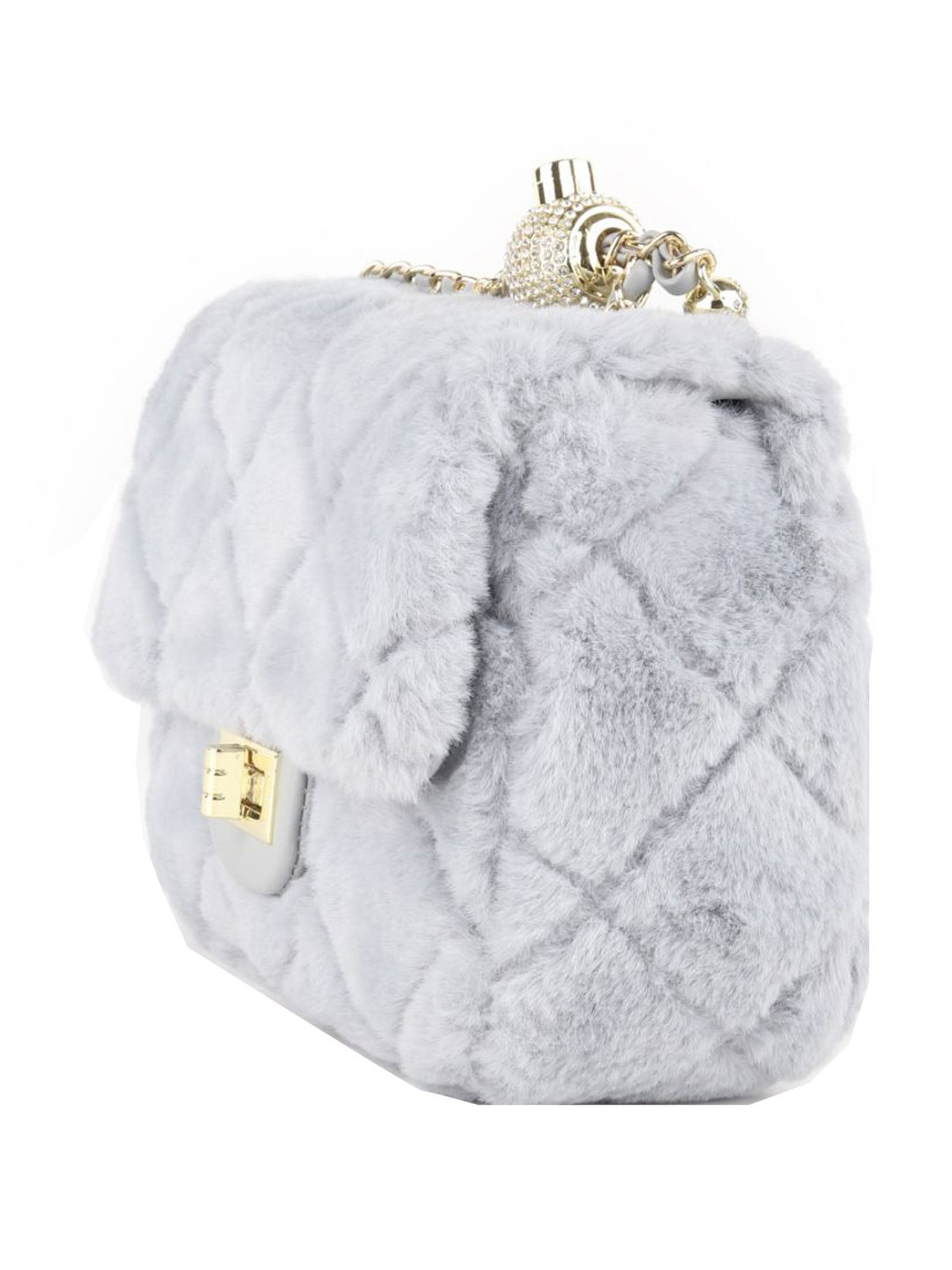 Odette Grey Synthetic Textured Sling Handbag