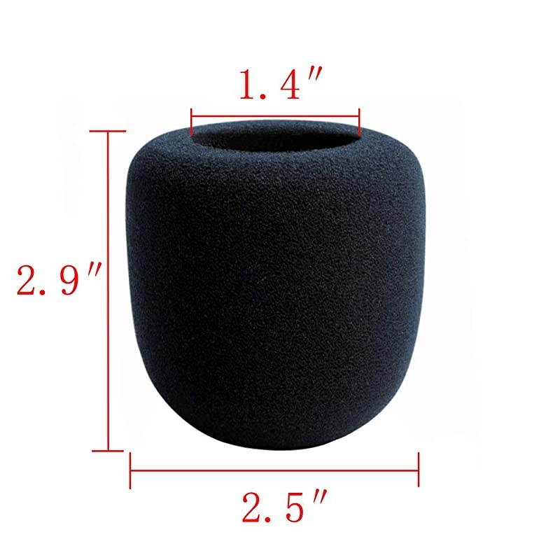 Black Handheld Stage Microphone Windscreen Foam Mic Cover Karaoke DJ Pack of 5