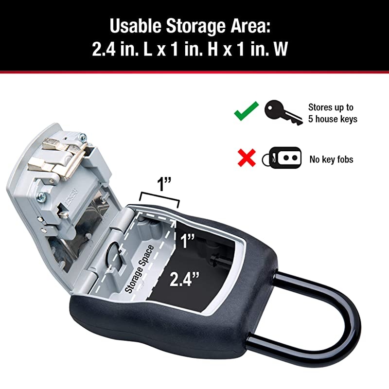 Master Lock 5400D Set Your Own Combination Portable Lock Box 5 Key Capacity Black