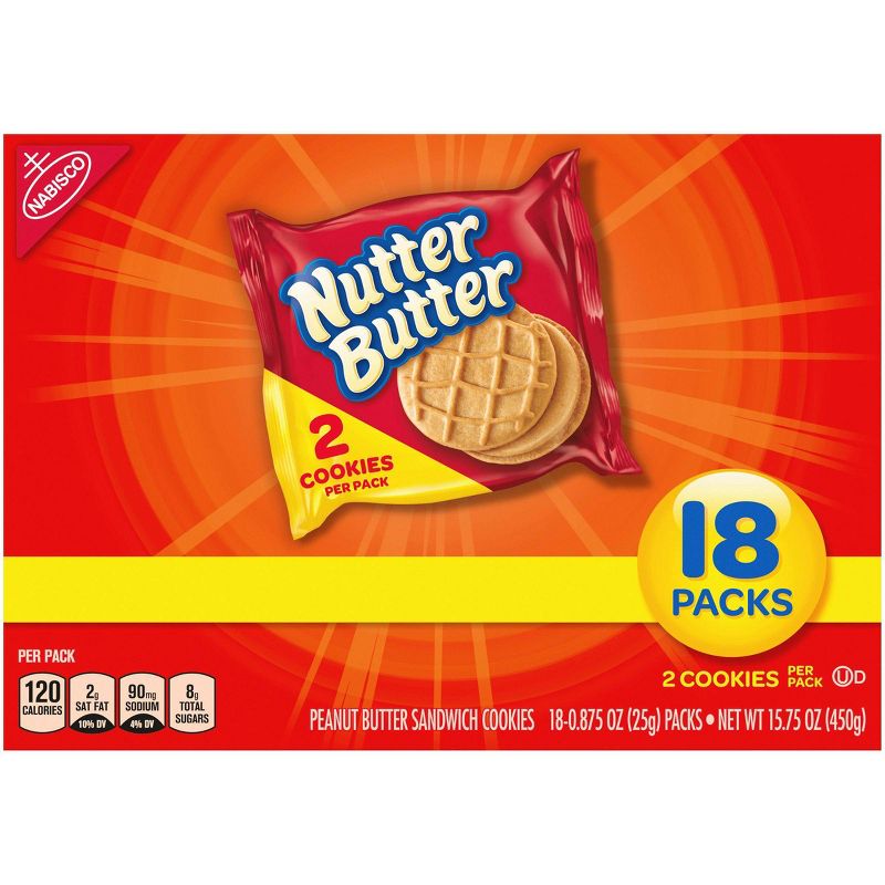 Nutter Butter Peanut Butter Sandwich Cookies - Multipack - 18ct