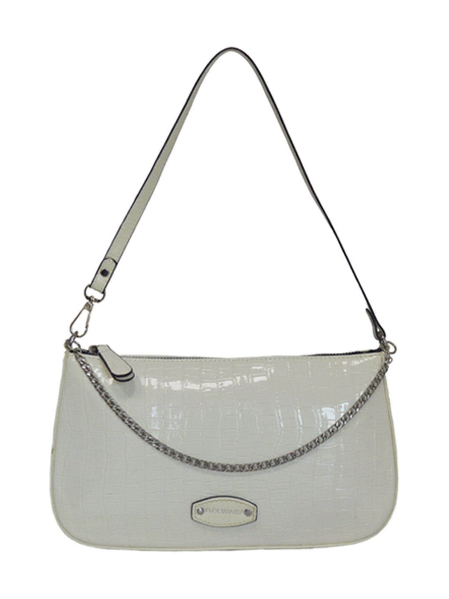 BELWABA White Textured Medium Shoulder Bag