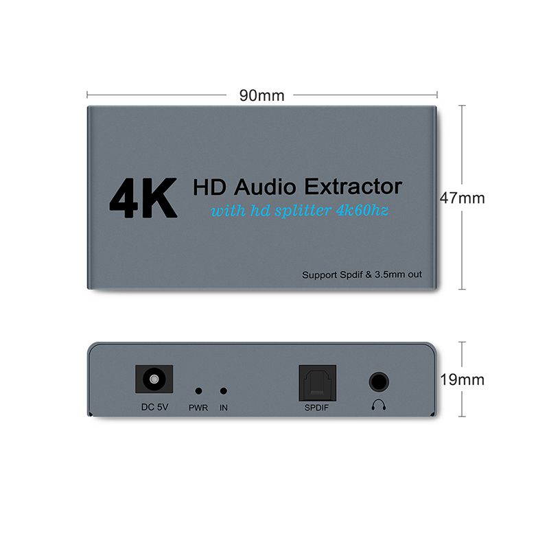 HDMI Switch 2x1 HDMI Splitter 2 in 1 Out Switcher HDMI Converter with 3.5mm/Optical Audio Extractor Adapter Support 4K30HZ 1080P Full HD for Xbox360 PS4 Roku HDTV Apple TV