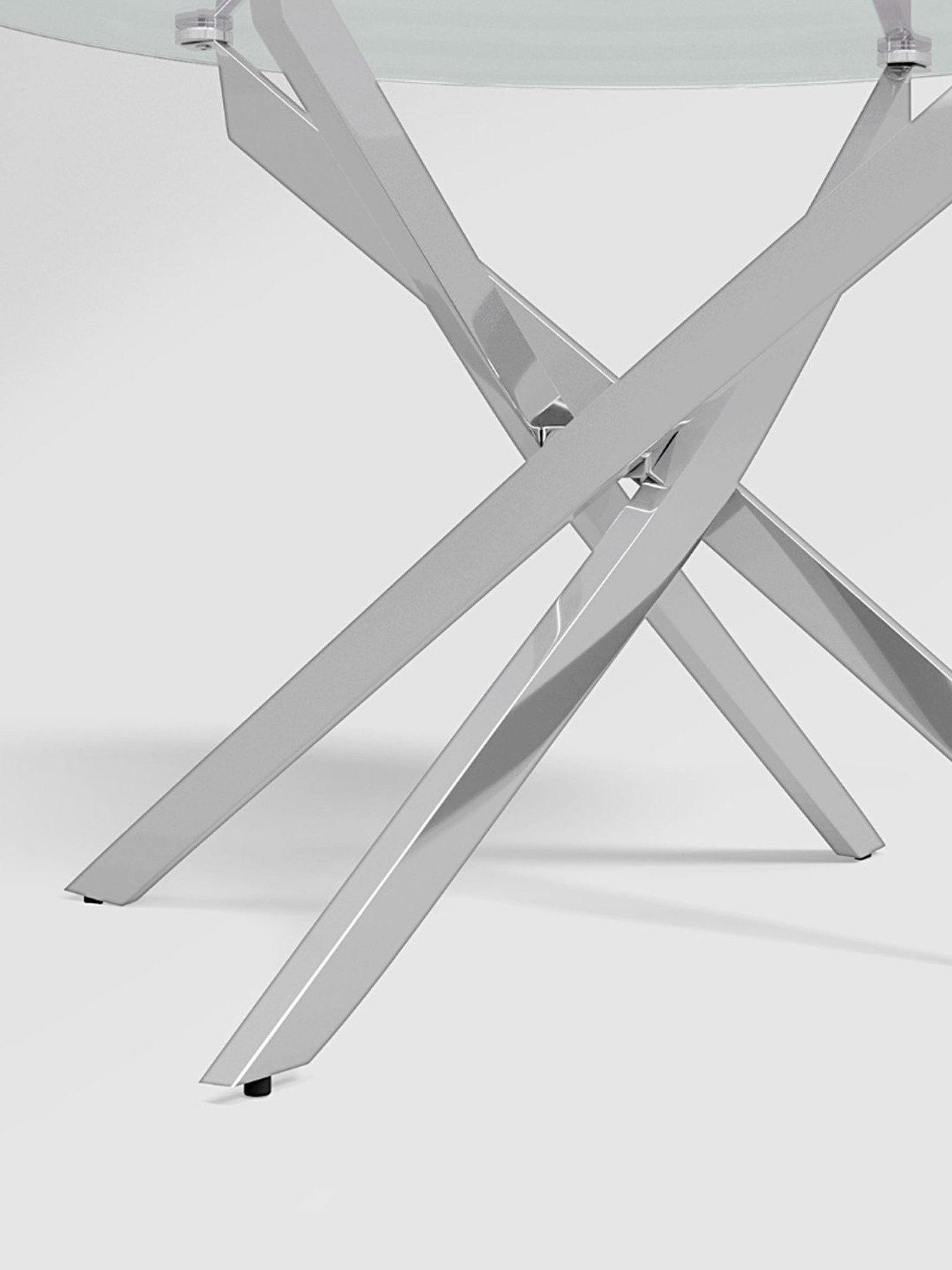 Godrej Interio Astral Silver Tempered Glass 4 Seater Circular Dining Table