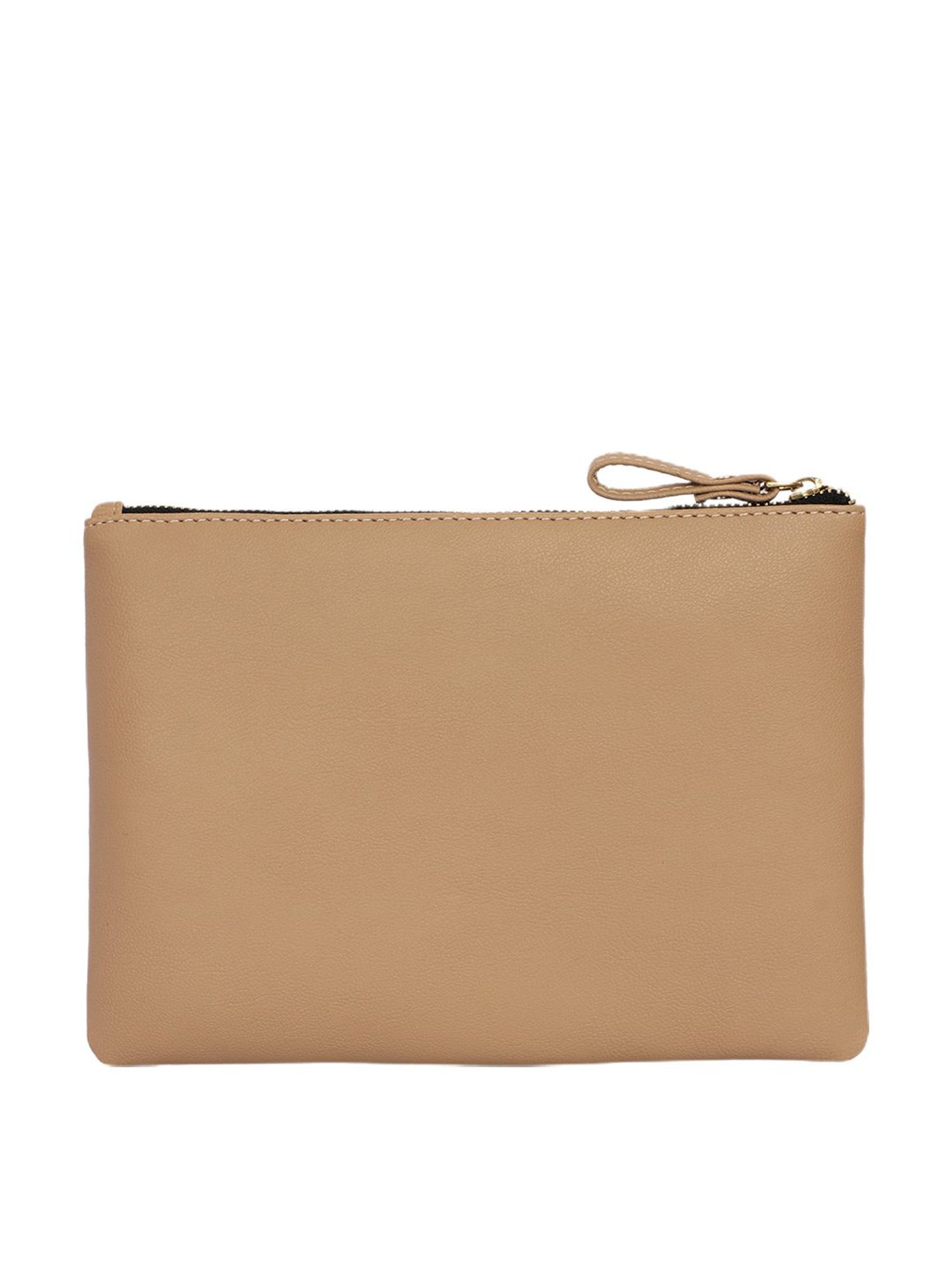 Bagsy Malone Beige Solid Small Pouch