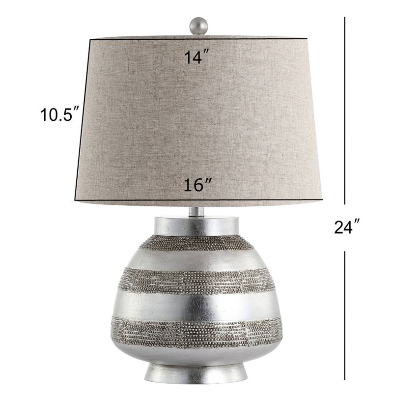 24" Ziggy Resin Table Lamp (Includes LED Light Bulb) Silver - JONATHAN Y