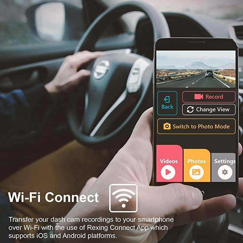 V14K Ultra HD Car Dash Cam 24quot LCD Screen WiFi 170&deg; Wide Angle Dashboard Camera Recorder with GSensor WDR Loop Recording Supercapacitor Mobile App 256GB Supported