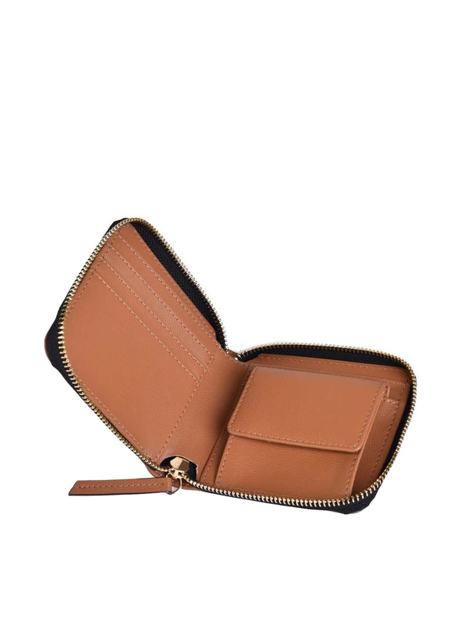 BELWABA Tan Solid Zip Around Wallet for Women
