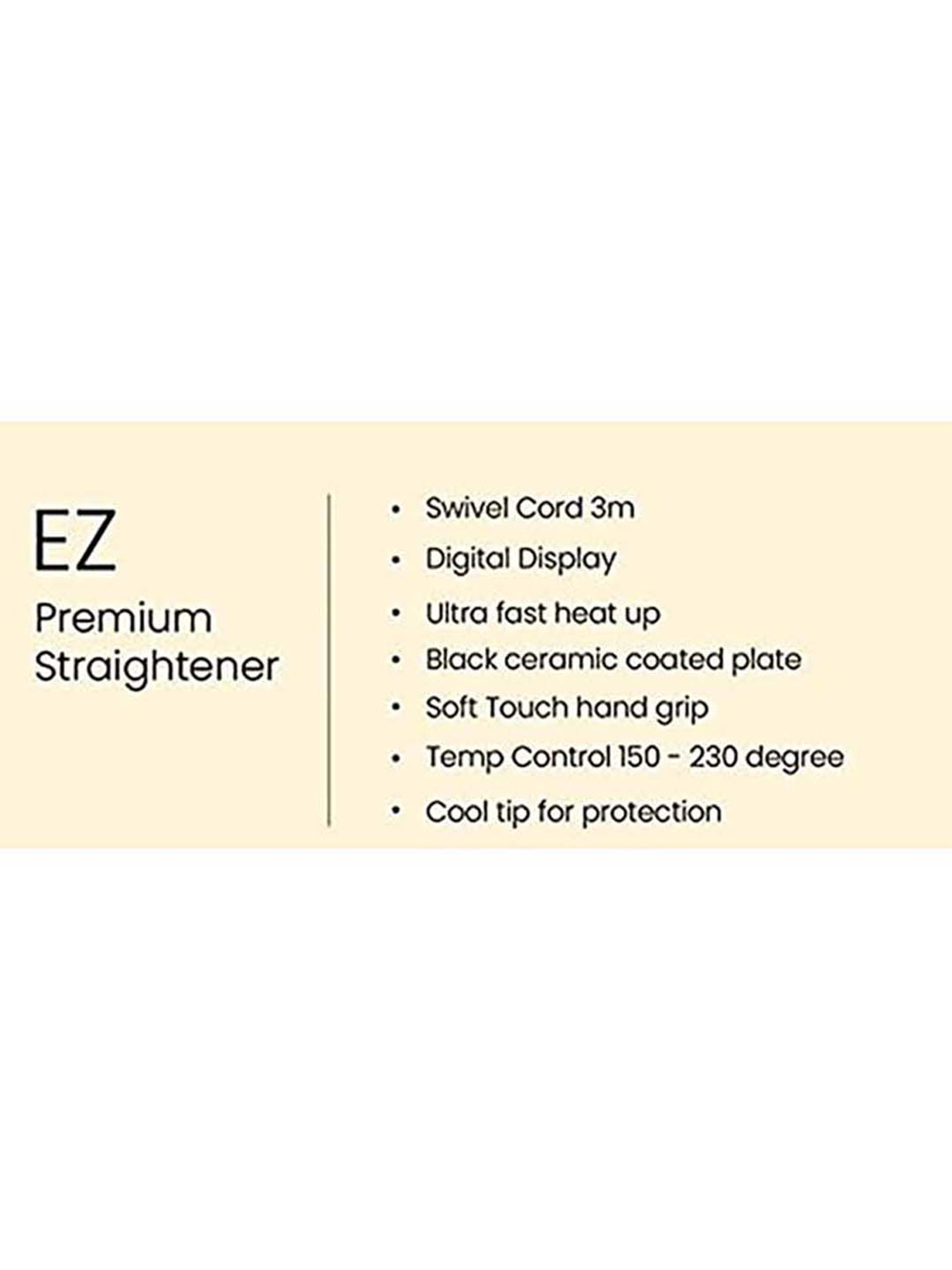 HNK EZ Hair Straightener with Ceramic Coated Plate (Black)