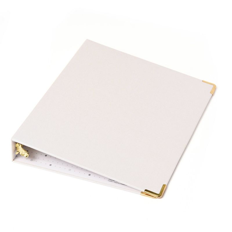 Russell+Hazel Mini Bookcloth 3 Ring Binder Pearl
