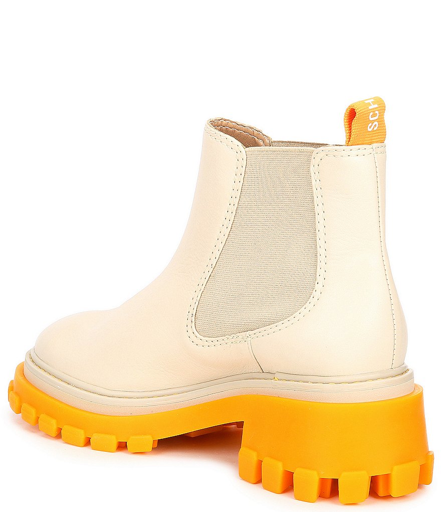 Schutz Ann Leather Lugged Chelsea Booties