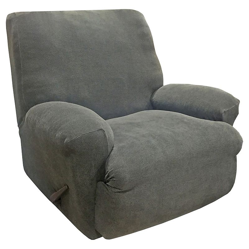 Stretch Oxford Recliner Slipcover Gray - Sure Fit