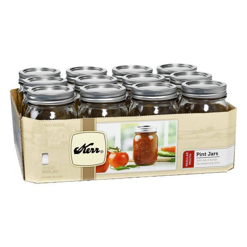 Kerr 1 Pint 12ct Canning Jars Regular Mouth