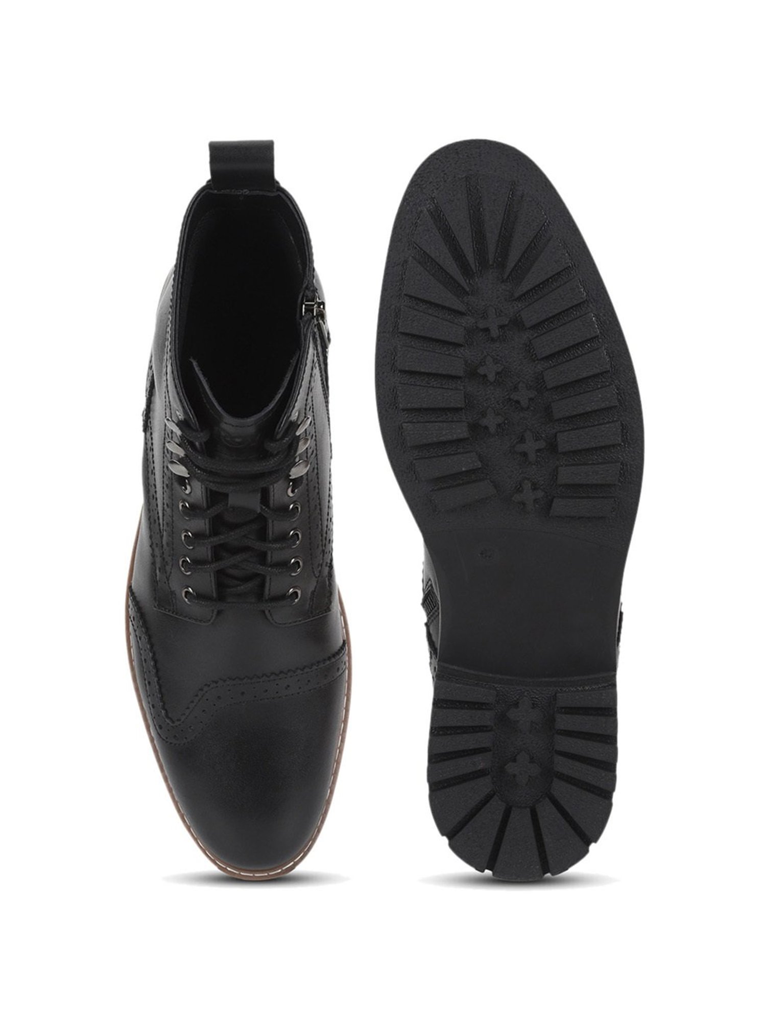 Royal Enfield Men's TORQUE Black Brogue Boots