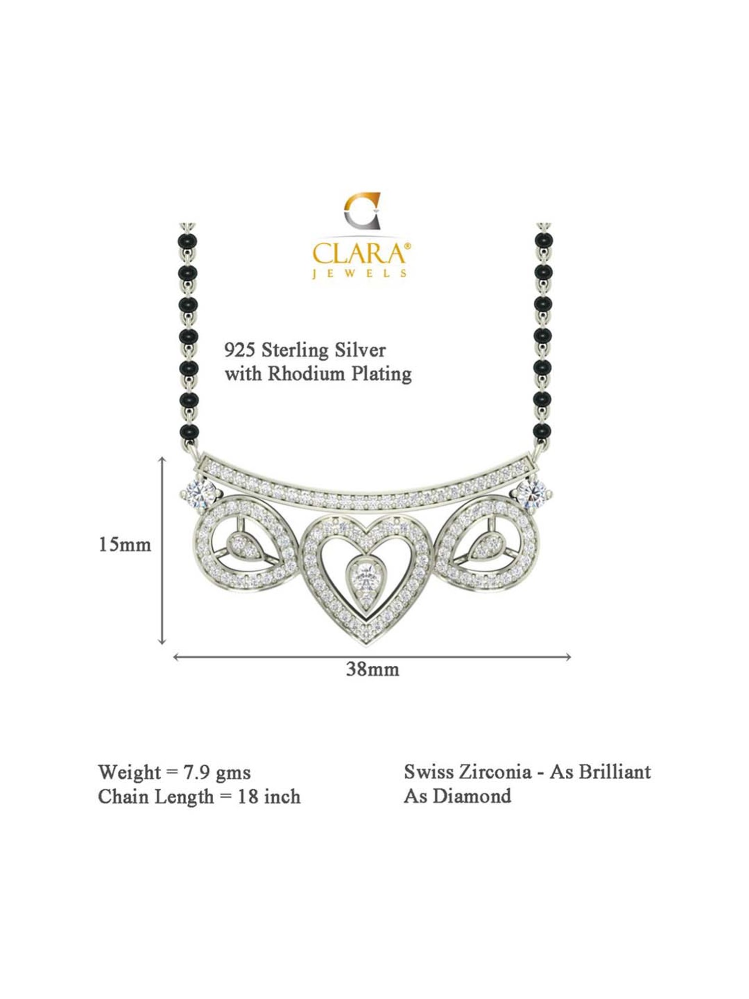 March by FableStreet 92.5 Sterling Silver Floral Mangalsutra for Women