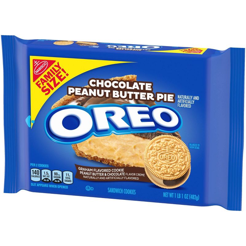Oreo Chocolate Peanut Butter Pie Sandwich Cookies Family Size - 17oz