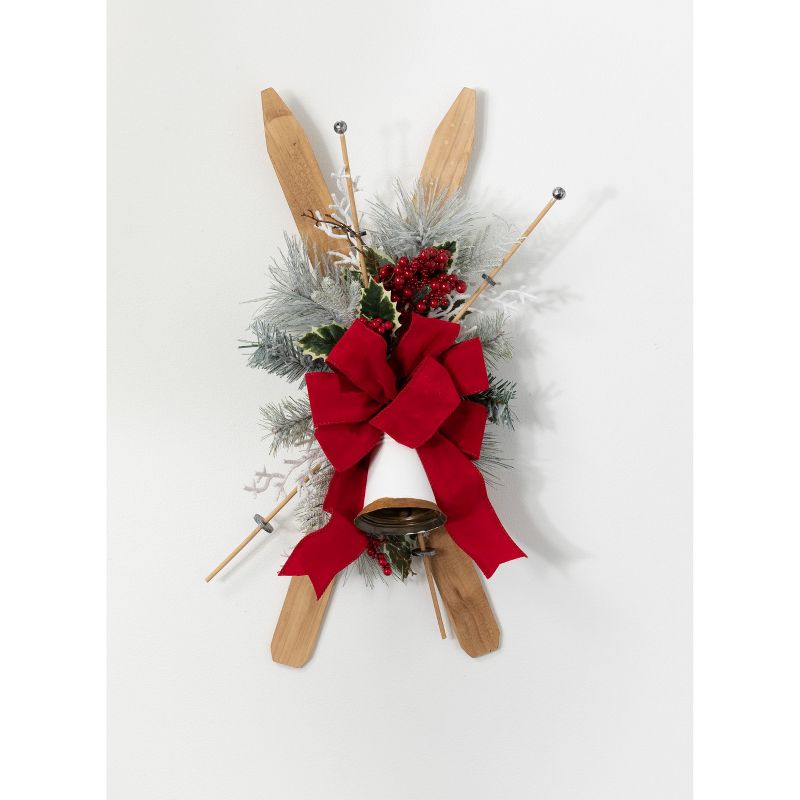 Sullivans Berry, Pine & Ski Artificial Swag 28"H Red