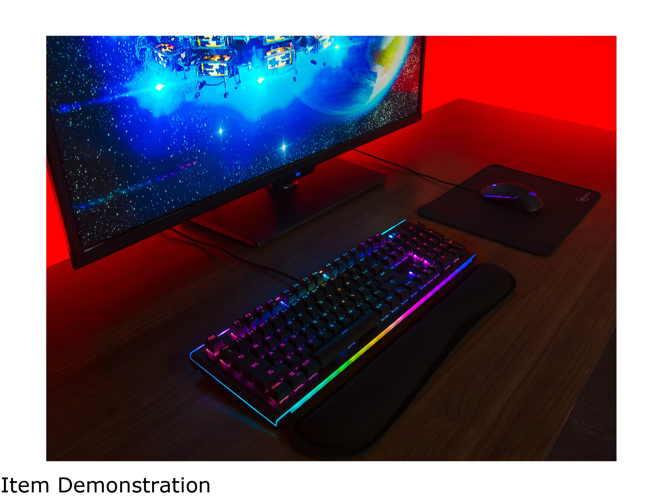 Rosewill Mechanical Gaming Keyboard, 19 RGB Backlit Modes, Dynamic Customizable Rim Backlights, Blue Switches - NEON K75 V2