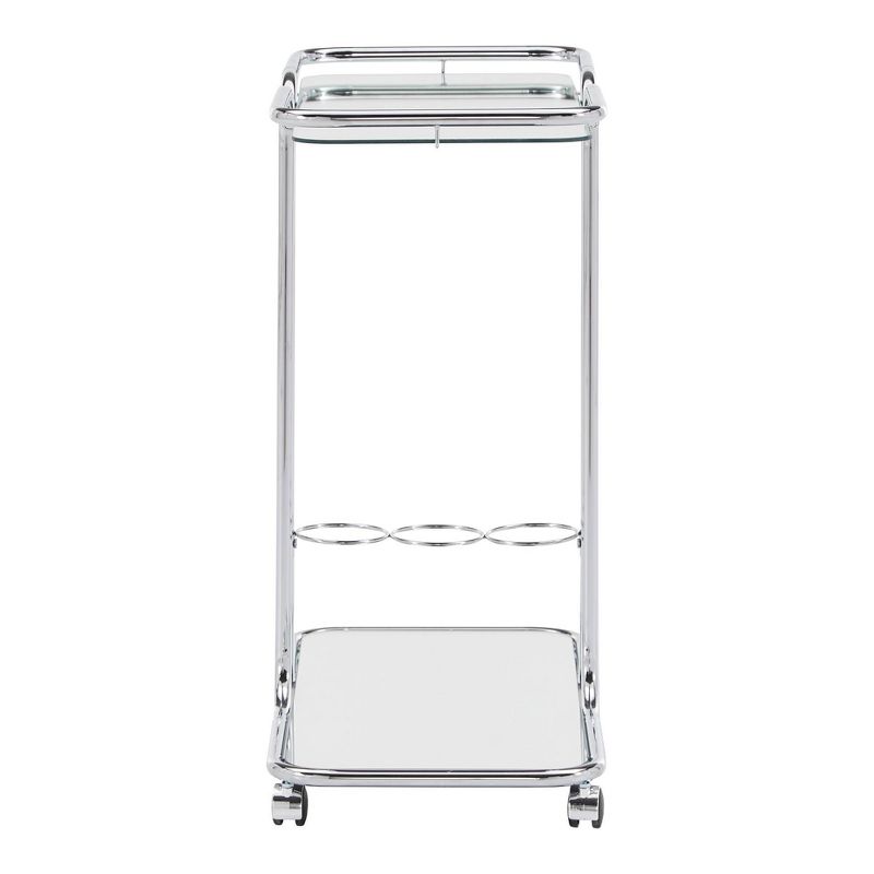 Ripley Chrome Finish Bar Cart Silver - Inspire Q