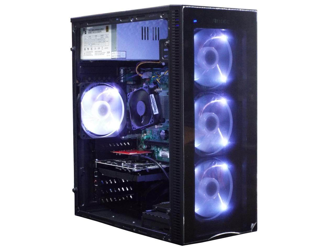 Odyssey RTL V2 Custom Gaming PC, Antex NX400 LED Gaming Case, Intel i5 3.2GHz, 8GB RAM, 512 SSD, AMD RX 550, Windows 10 Pro