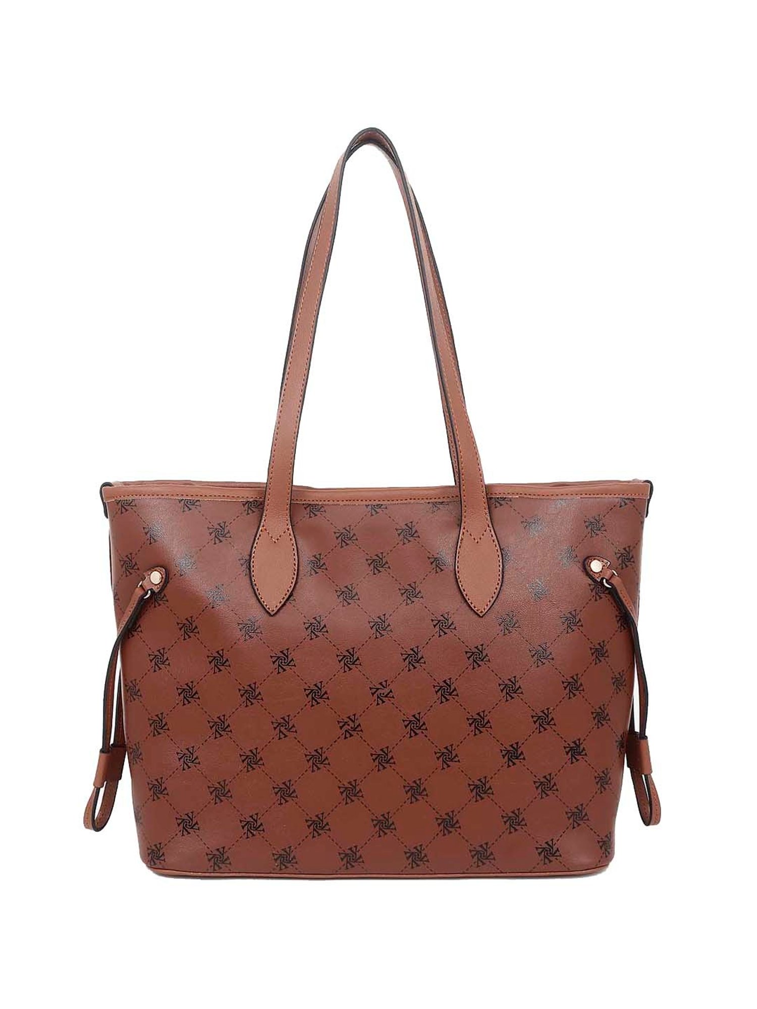 Yelloe Tan Printed Large Tote Handbag
