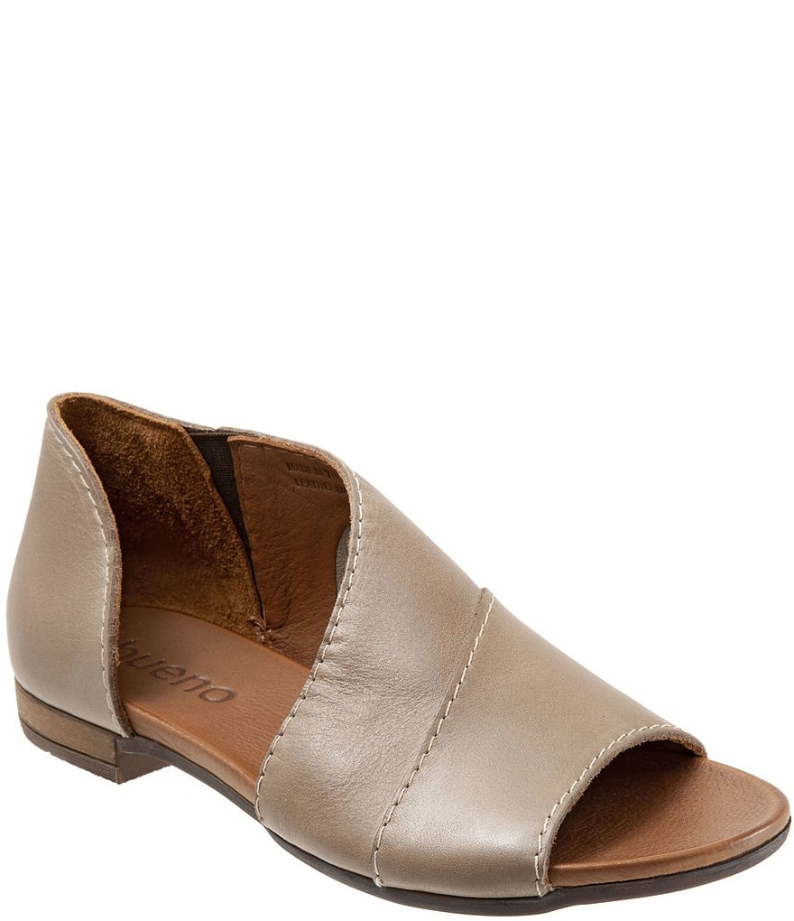 Bueno Tanner Leather Asymmetric Slip Ons