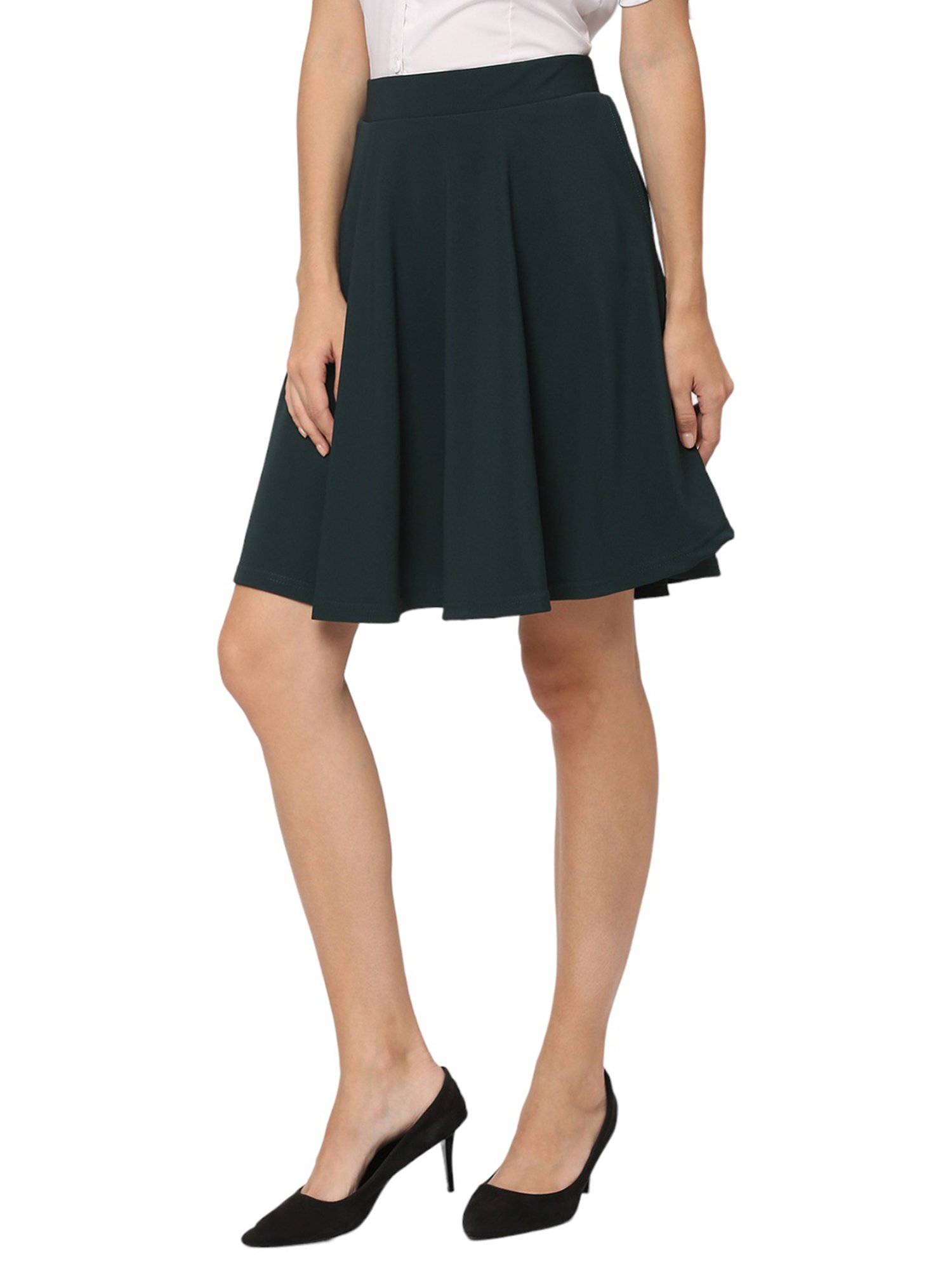 Smarty Pants Dark Green Cotton Mini Skirt