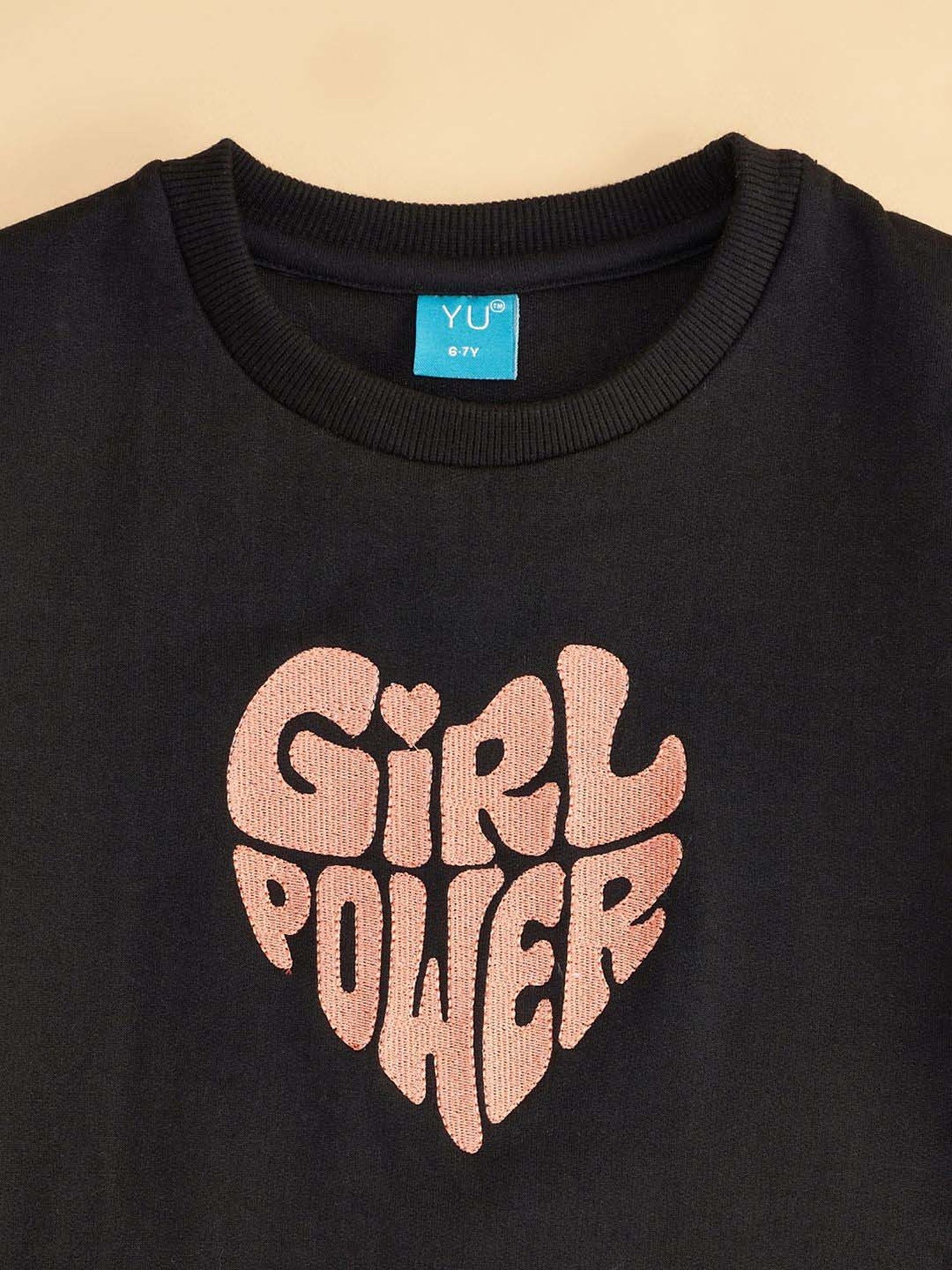 YU by Pantaloons Kids Black Printed Full Sleeves Sweatshirt