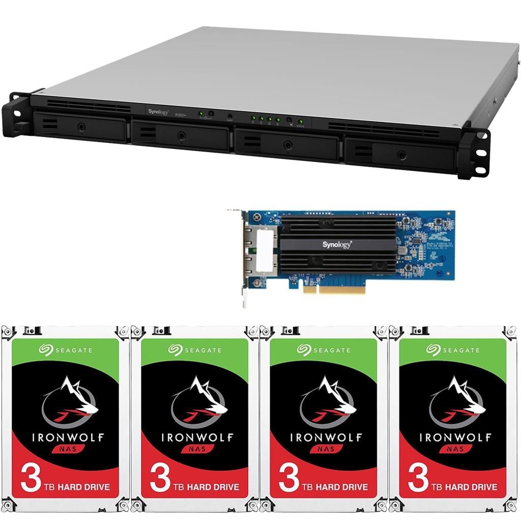 Synology RS820+ 4-Bay RackStation NAS with Synology 10Gb Adapter 18GB RAM 32TB (4x8TB) of Seagate Ironwolf NAS Drives Fully Assembled Tested By CustomTechSales