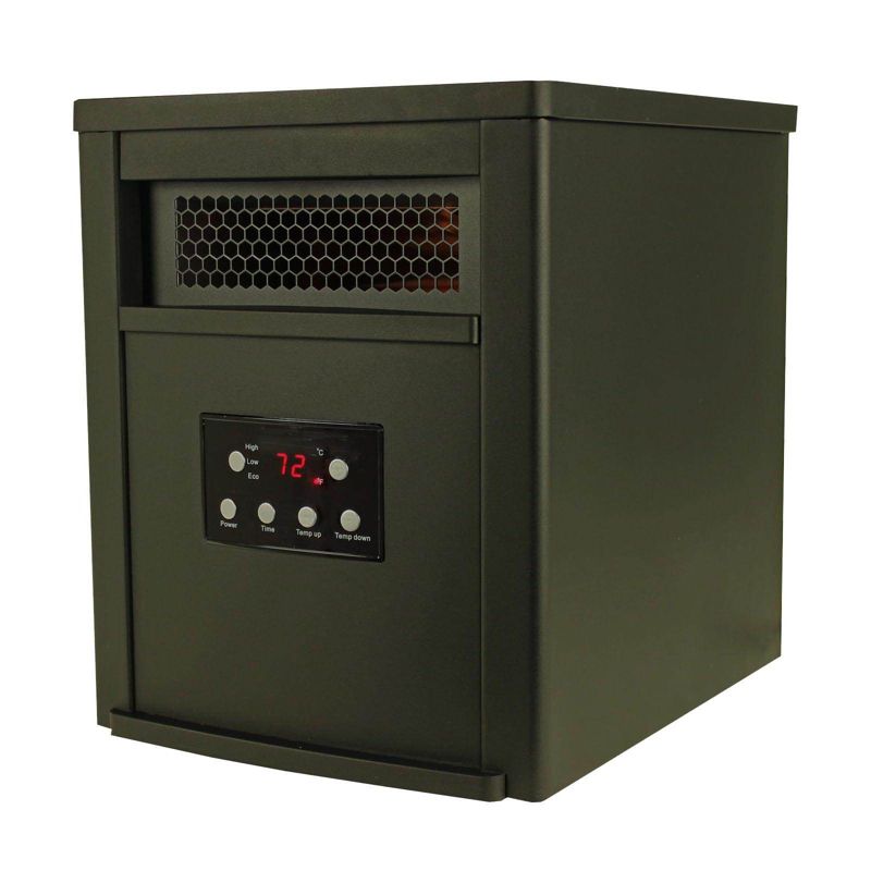 LifeSmart LS-6DMIQH-X 6 Element 1500 Watt Portable Electric Infrared Room Space Heater for Indoor Use with Tip  Protection and Adjustable Thermostat