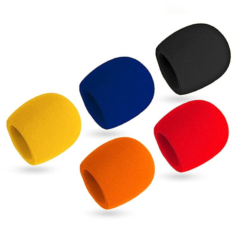 Deluxe 5 Color Assorted Foam Ball Style Microphone Windscreens WS5A