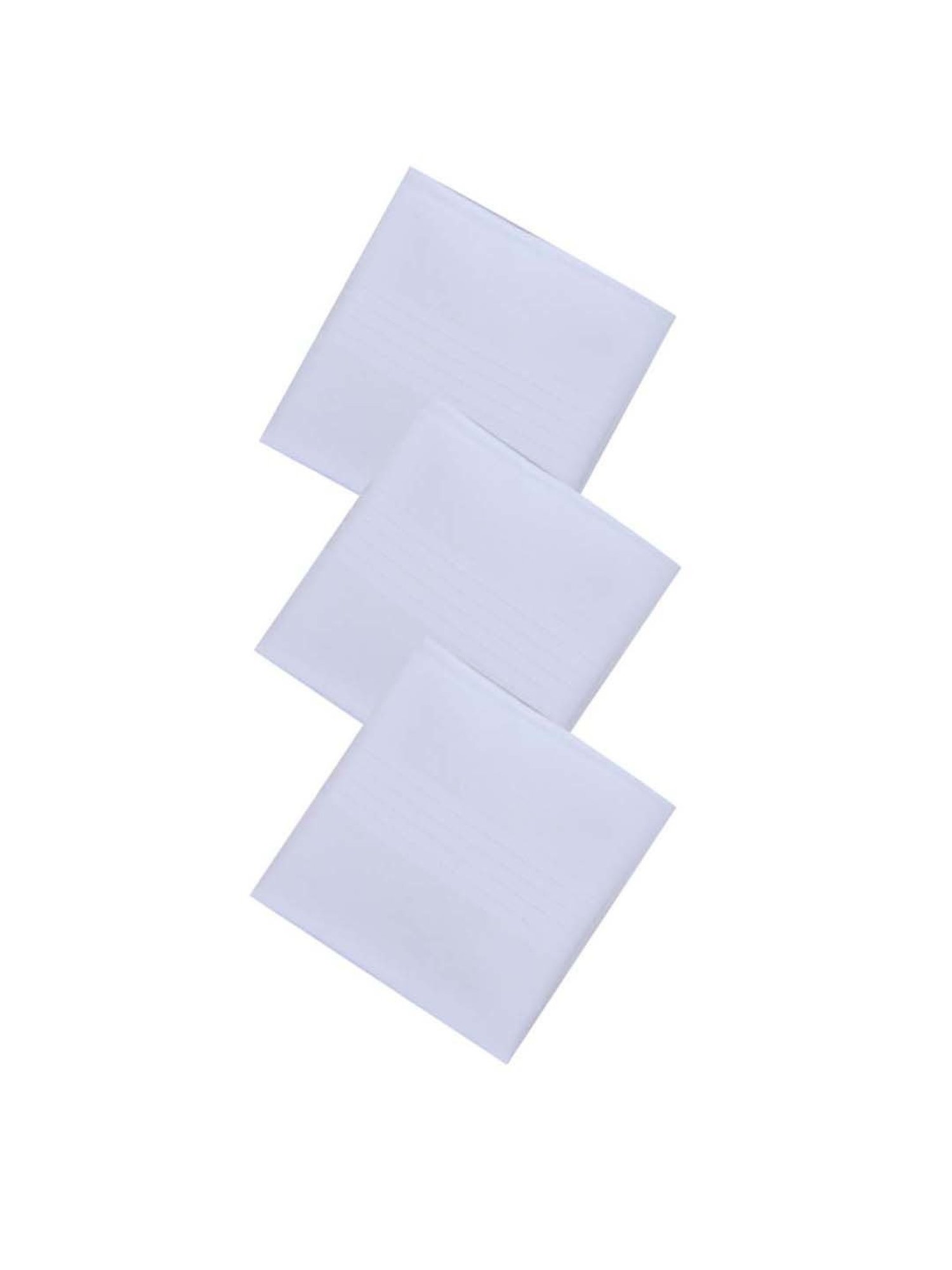 Dollar White Solid Handkerchiefs for Men - Pack of 5