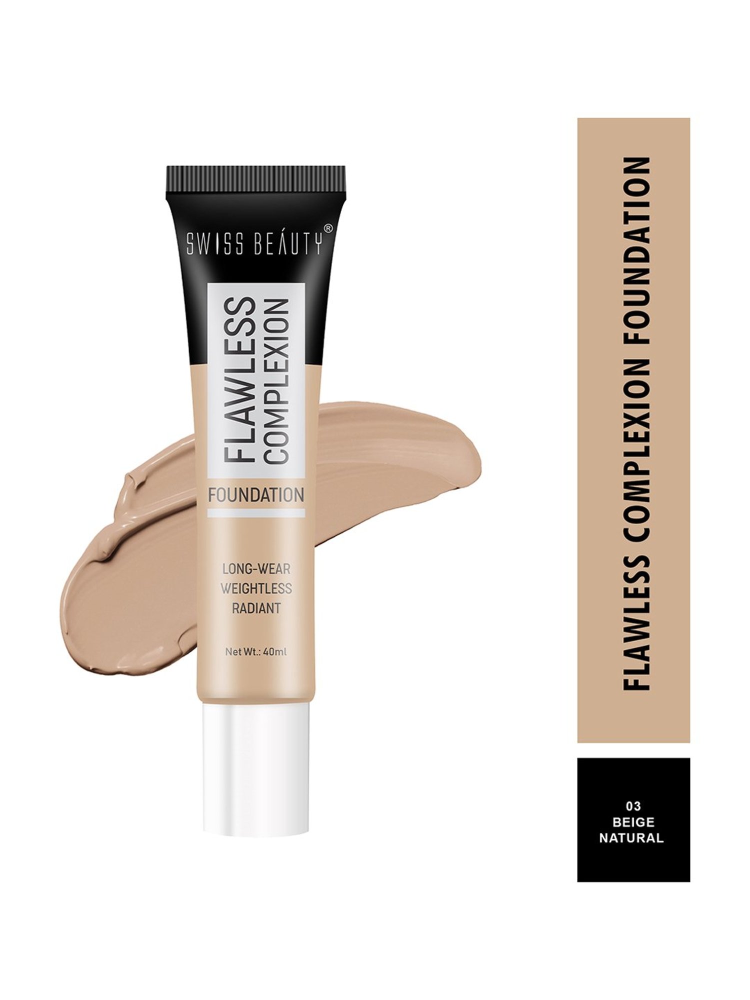 SWISS BEAUTY Flawless Complexion Foundation Natural Beige - 40 ml