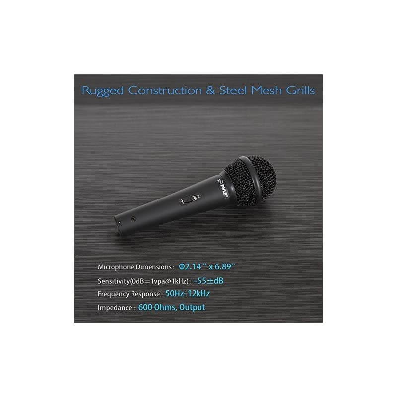 3-Piece Professional Dynamic Microphone Kit - Cardioid Unidirectional Vocal Handheld Microphone with Hard Carry Case & Mic Holder/Clip -  PDMICKT80