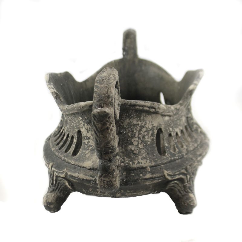 Halloween 6.25" Destressed Gray Pot Rustic Home Decor  -  Decorative Figurines