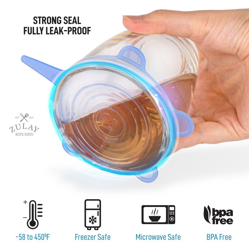 Zulay Kitchen Reusable Silicone Stretch Lids (Set of 14)