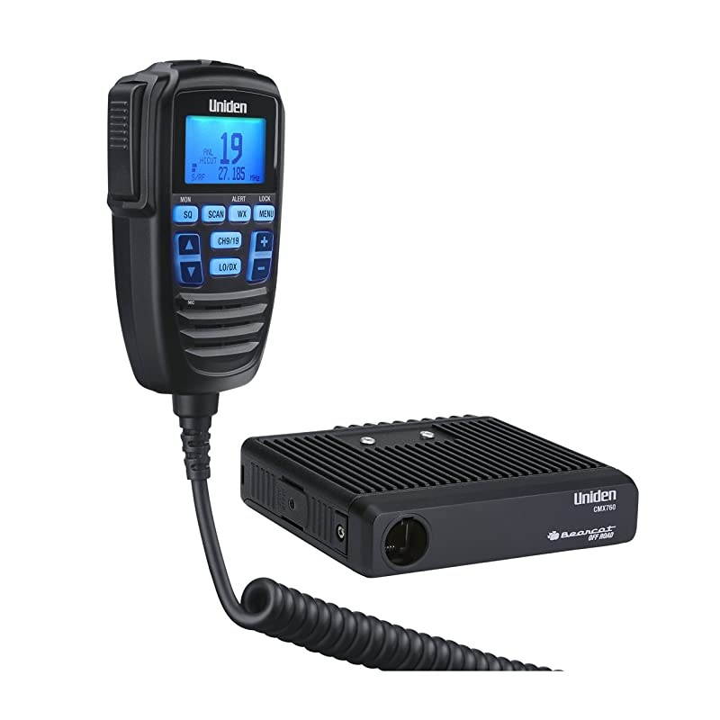CMX760 Bearcat Off Road Series Compact Mobile CB Radio, 40-Channel Operation, Ultra-Compact for Easy Mounting, Large 7-Color Backlit LCD Display on Mic with Built-in Speaker Mic, Black