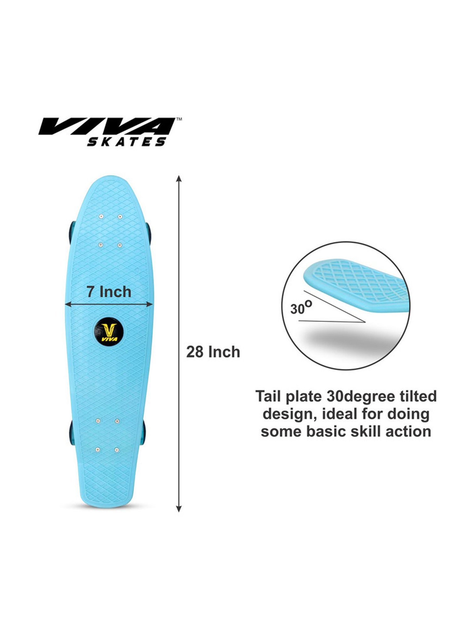 Viva Sky Blue Skateboard for Seniors