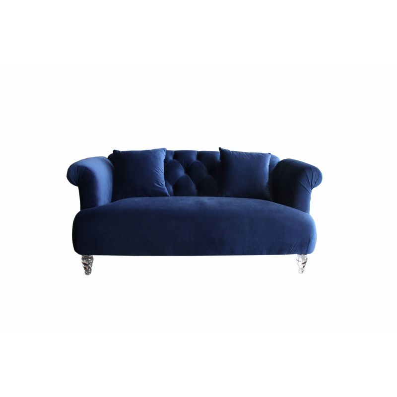 Elegance Contemporary Loveseat Blue/Acrylic - Armen Living