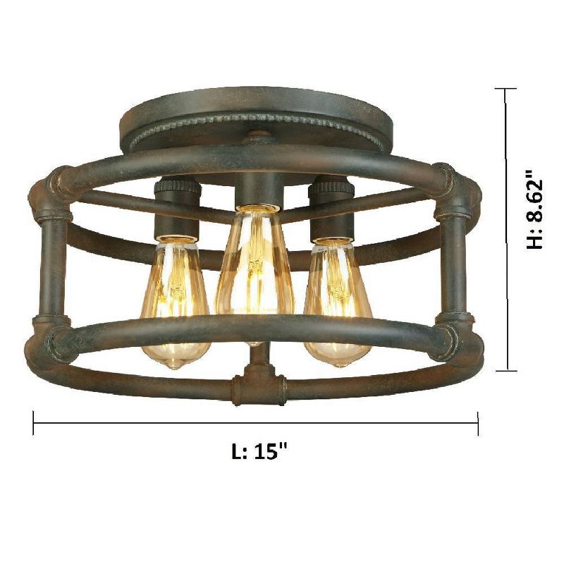 Wymer 3 Light Semi Flush Bronze - EGLO