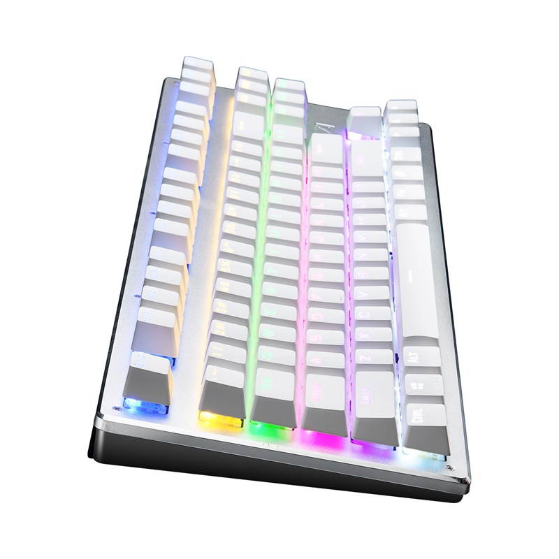 Bluetooth Mechanical Gaming Keyboard with LED Backlit 87 Anti-Ghosting Key Wired/Wireless USB Receiver Rechargeable Keyboard for PC Mac Gamer