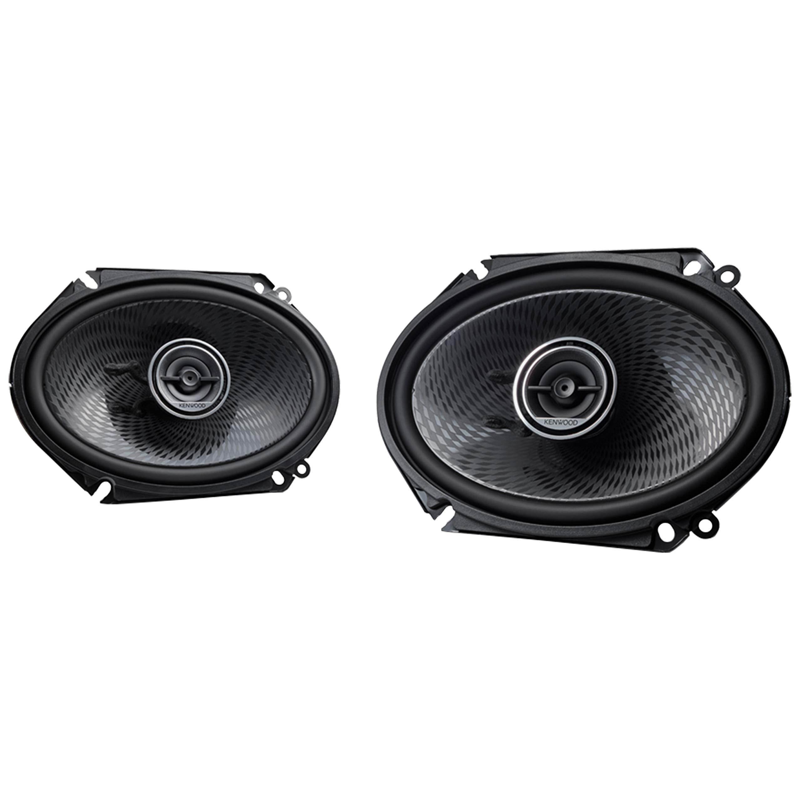 2 Pairs of Kenwood 6x8 360W 2-Way Coaxial Car Audio Speakers | (4 Speakers) + EMB Premium Headphone